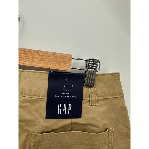 Gap Womens Khaki Chino Shorts Size 2 3" NWT Mid Rise Utility Casual Stretch - Picture 5 of 7
